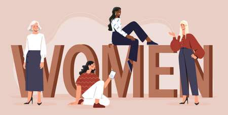 Strong women conceptのイラスト素材