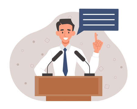 Speaker on podiumのイラスト素材