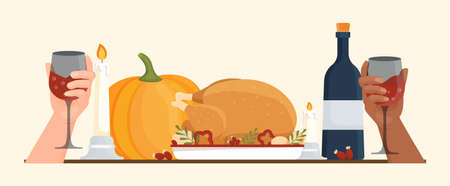 Happy Thanksgiving conceptのイラスト素材