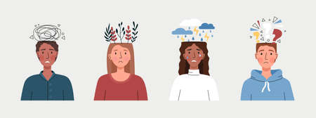 Mental health problemsのイラスト素材