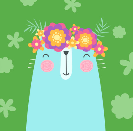 Colorful cute catのイラスト素材