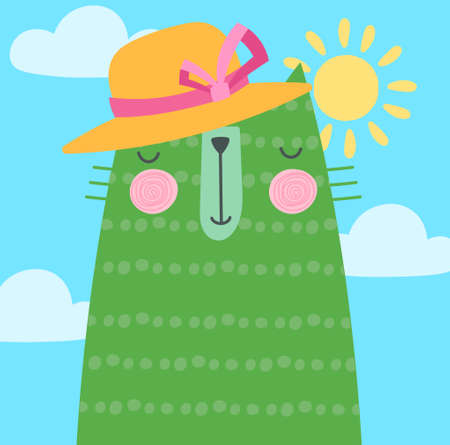 Colorful cute catのイラスト素材