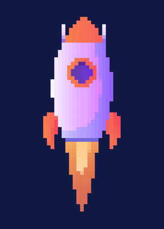 Pixel rocket conceptのイラスト素材
