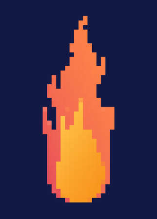 Pixel fire conceptのイラスト素材