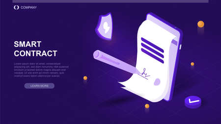 Smart Contract conceptのイラスト素材