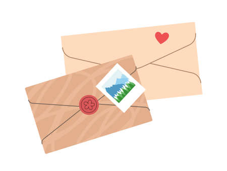 Envelope with mail concept