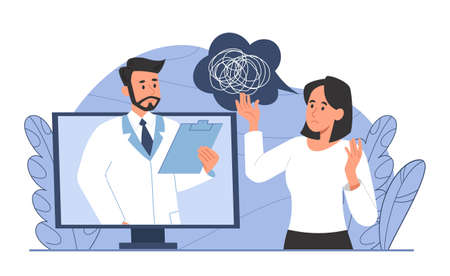 Online psychotherapy conceptのイラスト素材