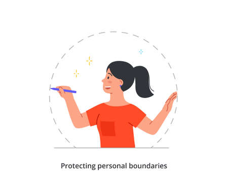Person setting personal boundaries conceptのイラスト素材