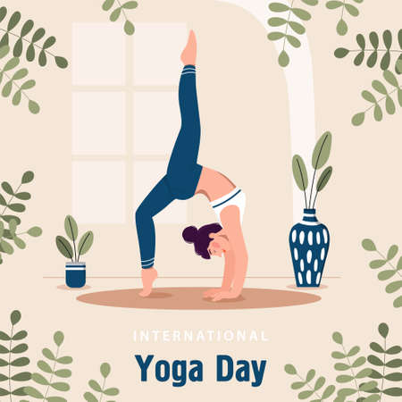 International yoga day illustrationのイラスト素材