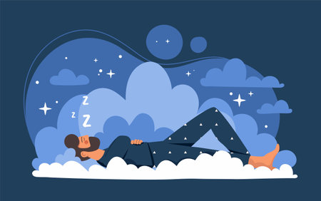Peaceful sleep concept illustration.のイラスト素材