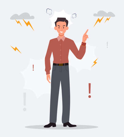 Man anger conceptのイラスト素材