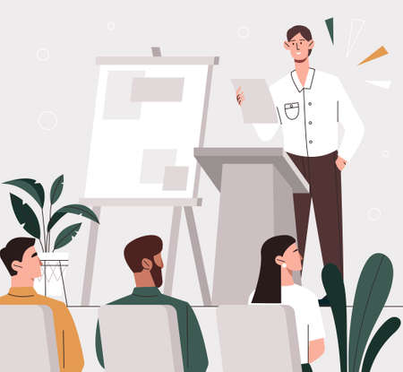 Conference in officeのイラスト素材