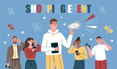 Shopping event conceptのイラスト素材