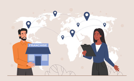 Franchise network conceptのイラスト素材