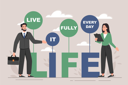 LIFE acronym conceptのイラスト素材