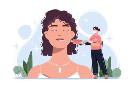 Woman with fillerのイラスト素材