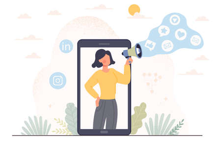 Mobile marketing conceptのイラスト素材