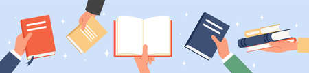 Set of hand giving book