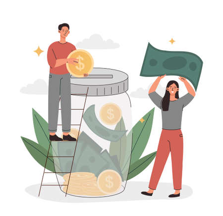 Family couple savings money conceptのイラスト素材