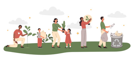 Sustainable eco friendly lifestyle conceptのイラスト素材
