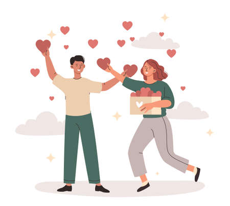 Happy Valentine Day conceptのイラスト素材