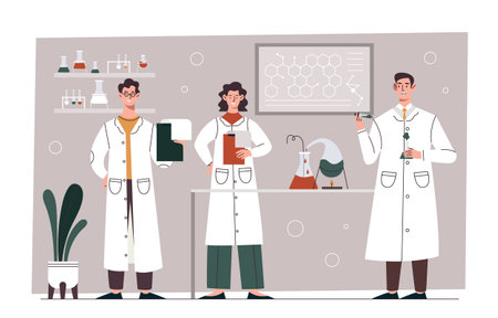 Chemical experiments conceptのイラスト素材
