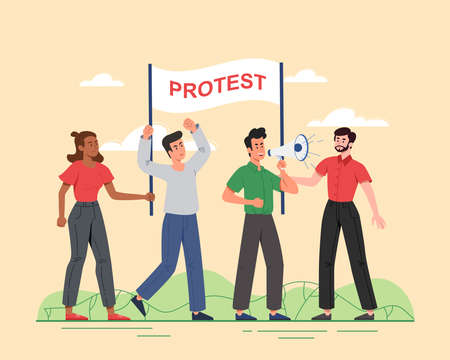 People protest conceptのイラスト素材