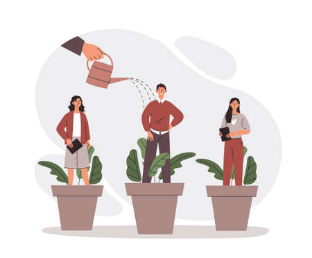 Hand watering plantsのイラスト素材