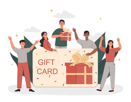 Gift card conceptのイラスト素材