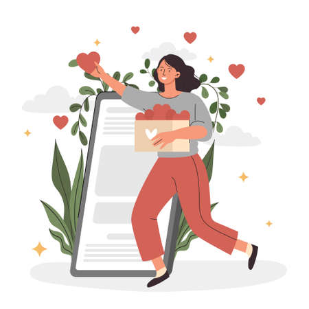 Woman giving likesのイラスト素材