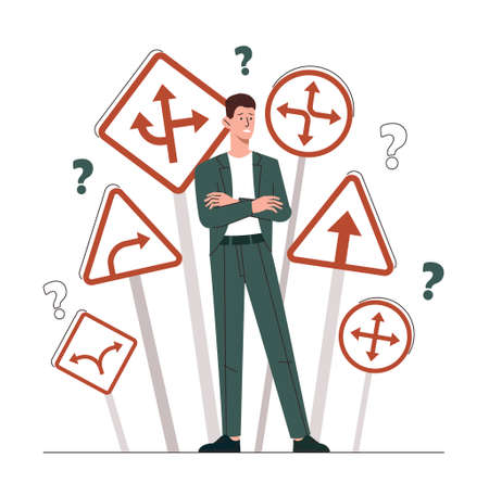 Man choose wayのイラスト素材