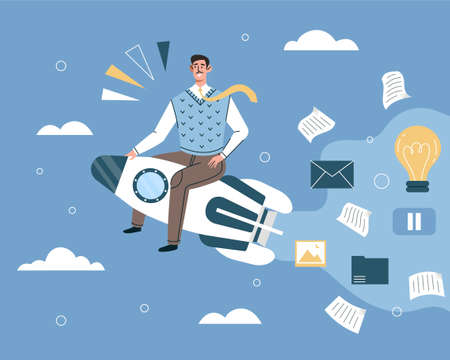 Market launch conceptのイラスト素材