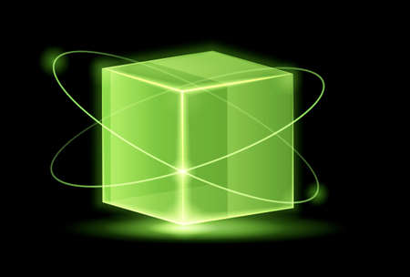 Green glow blockのイラスト素材