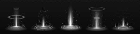 Monochrome magic portals vector setのイラスト素材