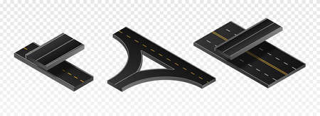 Isometric road flyover setのイラスト素材