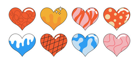 Set of hearts illustration
