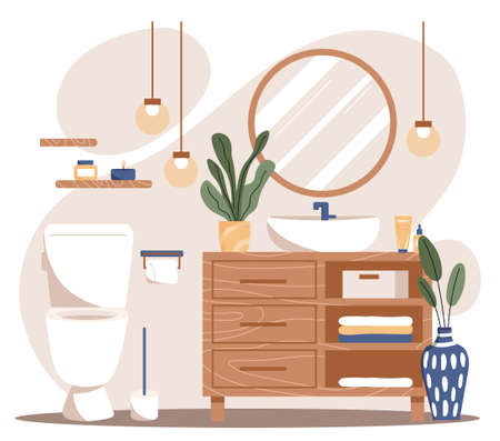 Modern bathroom interiorのイラスト素材