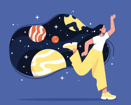 Fantasy space conceptのイラスト素材