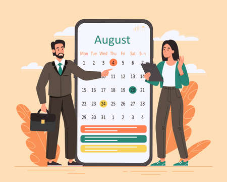 Calendar planning conceptのイラスト素材