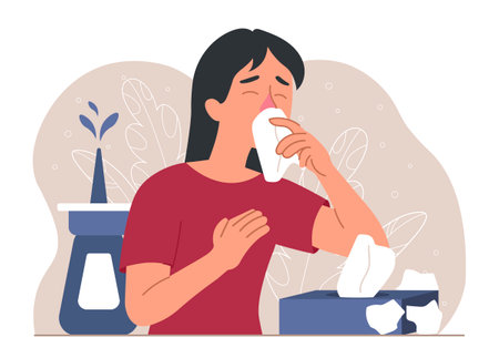 Runny nose conceptのイラスト素材