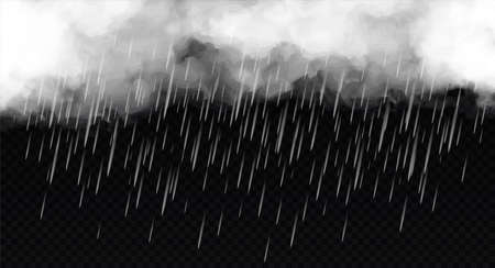 Rain and white cloudのイラスト素材