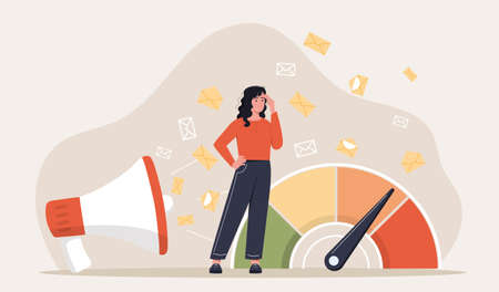 Woman employee with high stressのイラスト素材