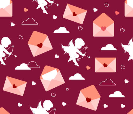 Love letters seamless patternのイラスト素材