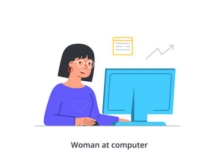 Office work, coworking or freelance conceptのイラスト素材