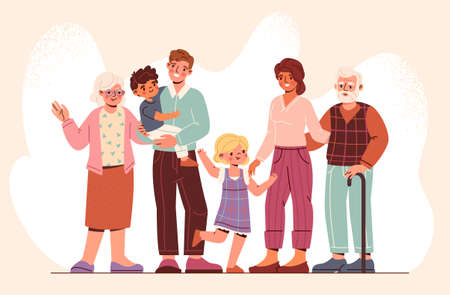 Three Generations Family conceptのイラスト素材