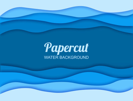Papercut water backgroundのイラスト素材
