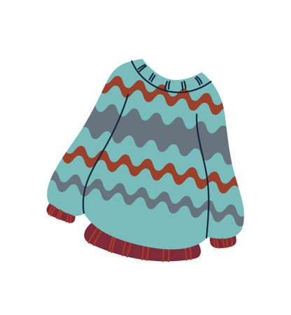 Multicolored warm sweaterのイラスト素材