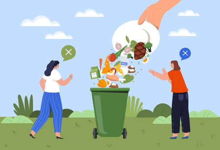 Food waste conceptのイラスト素材