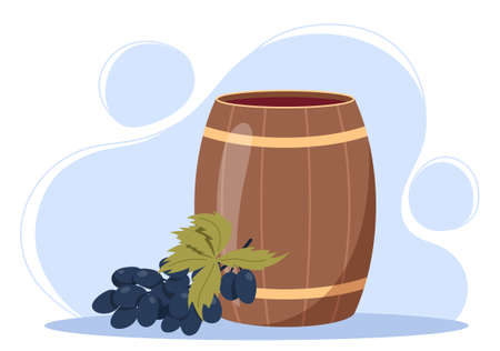 Barrel with grapesのイラスト素材
