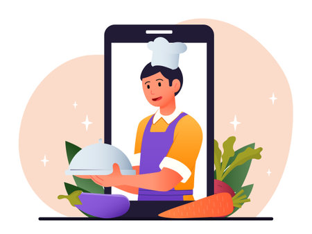 Food blogging recipesのイラスト素材